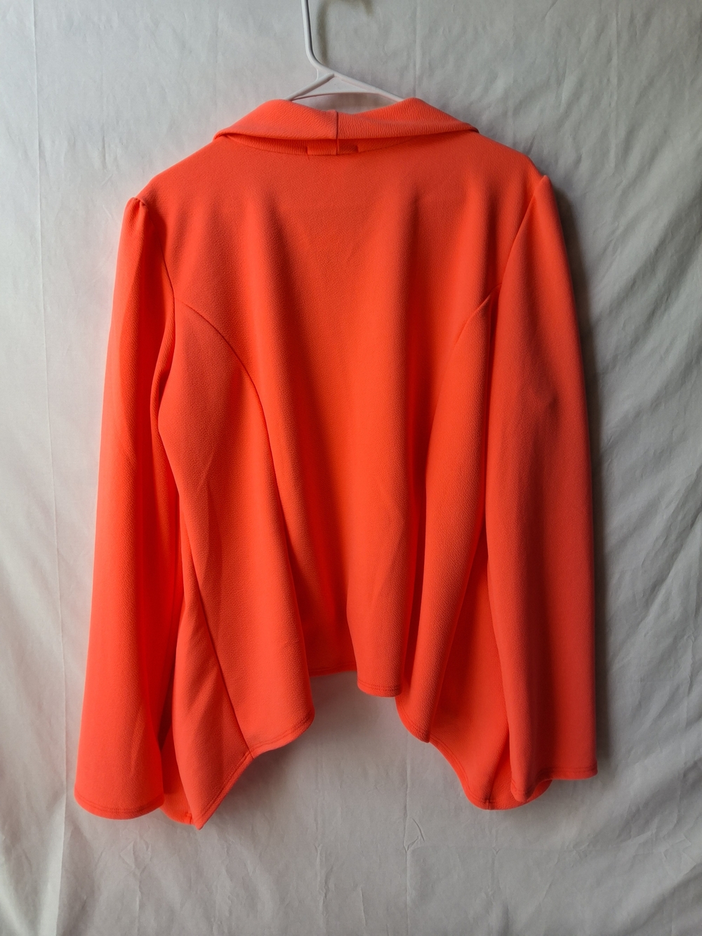 Open-Front Draped Blazer Jacket in Vibrant Orange - Picture 3 of 3